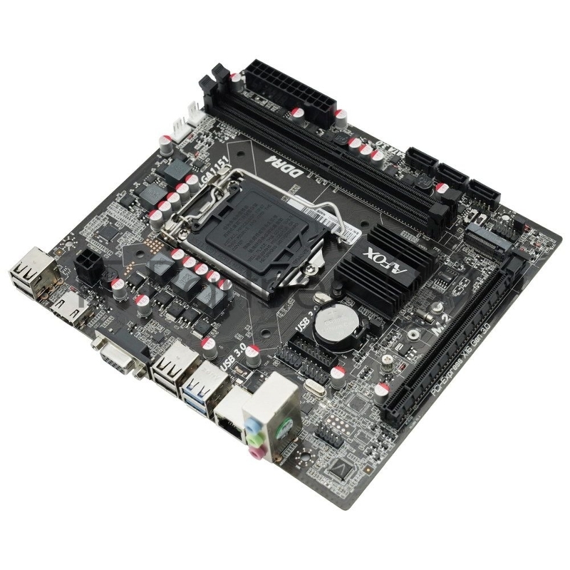 Материнская плата IH110D4-MA5-V2 AFOX motherboard intel H110, INTEL Socket 1151, 1000Mbps, Micro-ATX