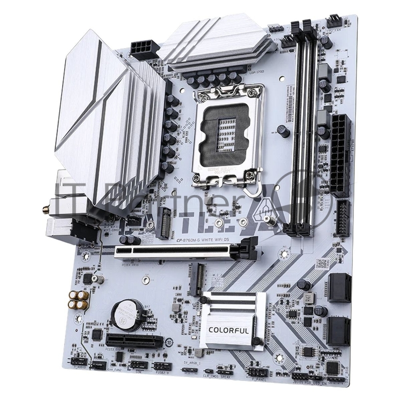 Материнская плата Colorful BATTLE-AX B760M-G WHITE WIFI D5 V20 B760, LGA1700, 2*DDR5, 1*PCIEx16, 1*PCIEx4, 2*M.2, 6*USB3.2Gen1, 4*USB2.0, 4*SATA3.0, 2.5G, VGA, HDMI, M-ATX, RTL