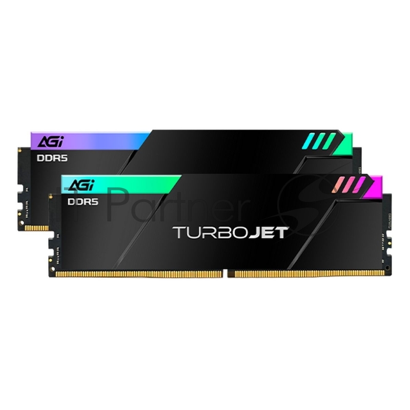 Модуль памяти AGI 32GB DDR5 6800MHz OC UDIMM RGB CL34, kit 16gb*2, HEATSINK- Turbojet+RGB lightbar