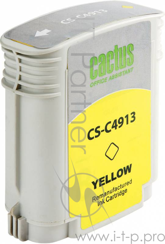 Картридж струйный Cactus CS-C4913 №82 желтый для HP DJ 500/800C (72мл)