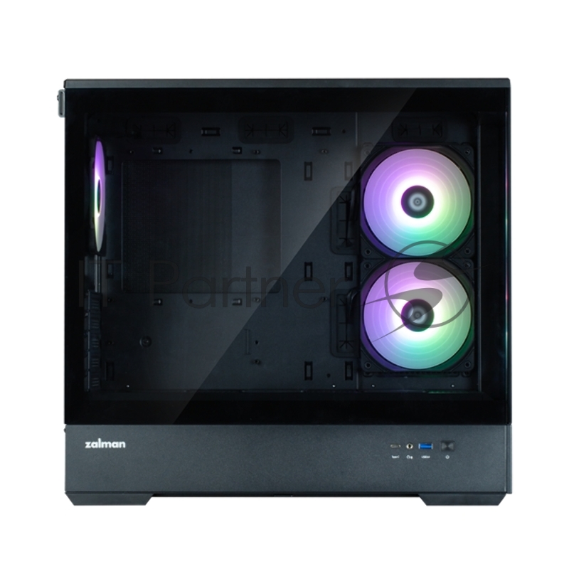 Корпус ZALMAN P30 V2, MATX, BLACK, WINDOW, 2x3.5, 3x2.5, 1xUSB TYPE-C, 1xUSB3.0, SIDE 2x120mm ARGB, REAR 1x120mm ARGB, VGA support