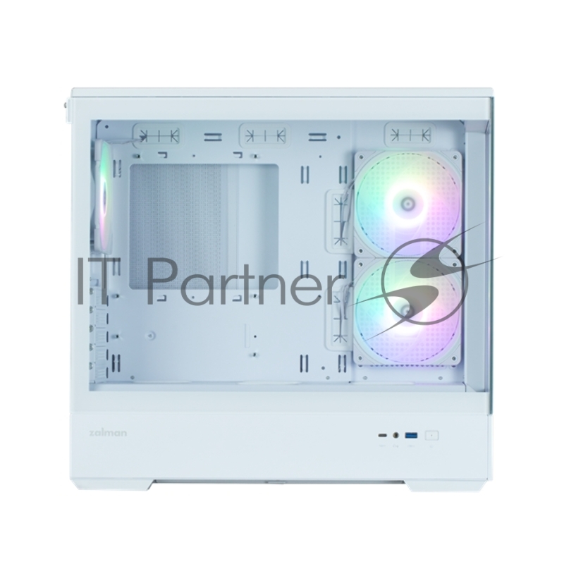 Корпус ZALMAN P30 V2, MATX, WHITE, WINDOW, 2x3.5, 3x2.5, 1xUSB TYPE-C, 1xUSB3.0, SIDE 2x120mm ARGB, REAR 1x120mm ARGB, VGA support