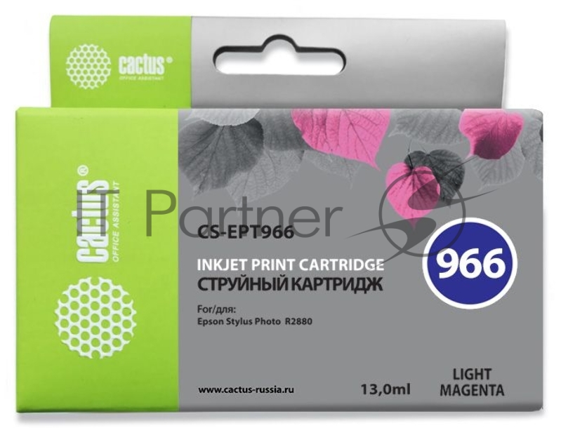 Картридж струйный Cactus CS-EPT966 светло-пурпурный для Epson Stylus Photo R2880 (13мл)