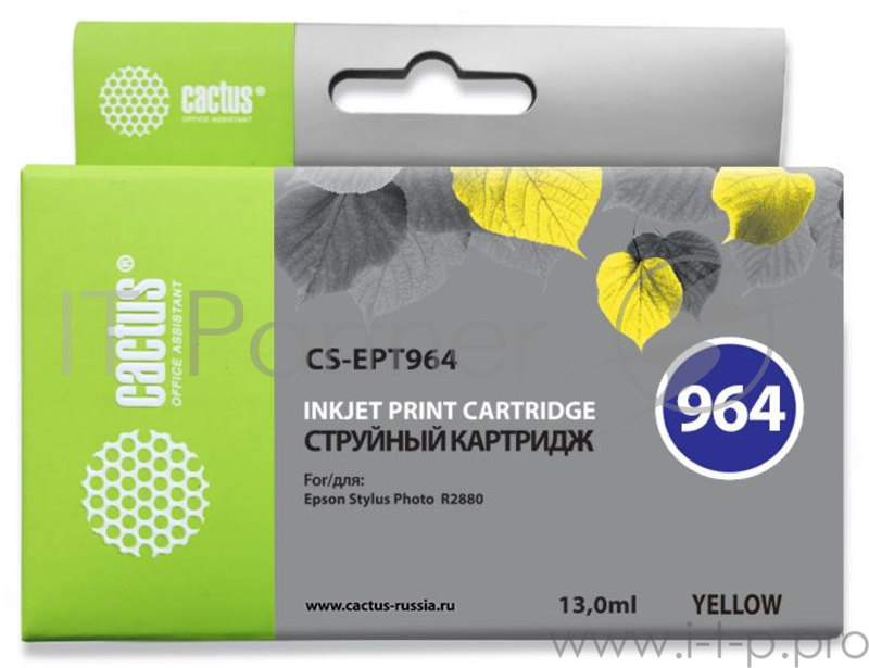 Картридж струйный Cactus CS-EPT964 желтый для Epson Stylus Photo R2880 (13мл)