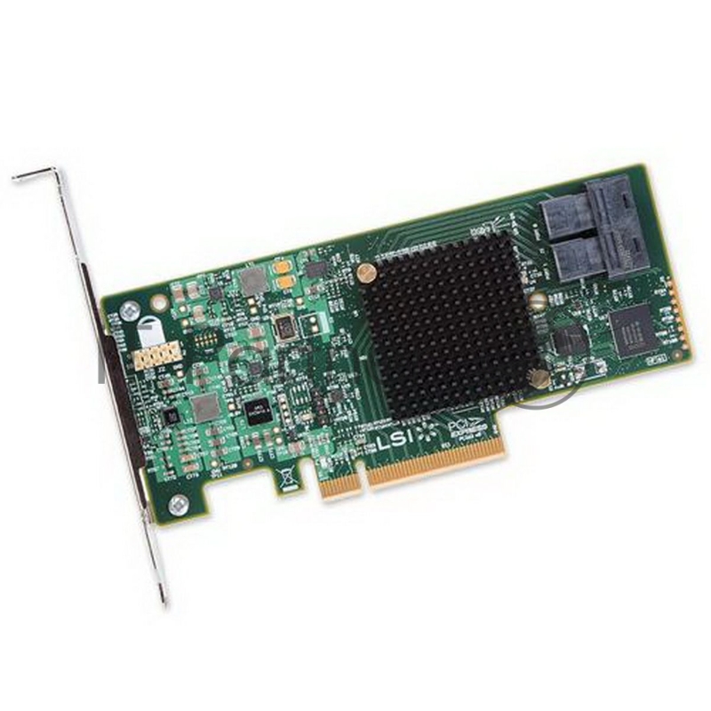 HBA-адаптер Broadcom 9300-8I SGL (LSI00344 / H5-25573-00) PCIe 3.0 x8 LP, SAS/SATA 12G HBA, 8port(2*int SFF8643), 3008 IOC, {5} (007080)