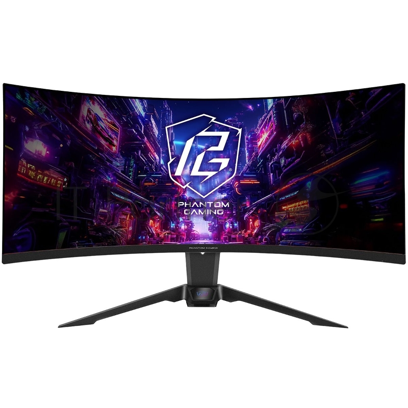 Монитор 34 ASRock Phantom Gaming PG34QRT2B Black (VA, 3440x1440, 2xHDMI+2xDP, 1 ms, 178°/178°, 500 cd/m, 3000:1, 180Hz, HDR400, MM, Curved 1500R, Height adjustment)