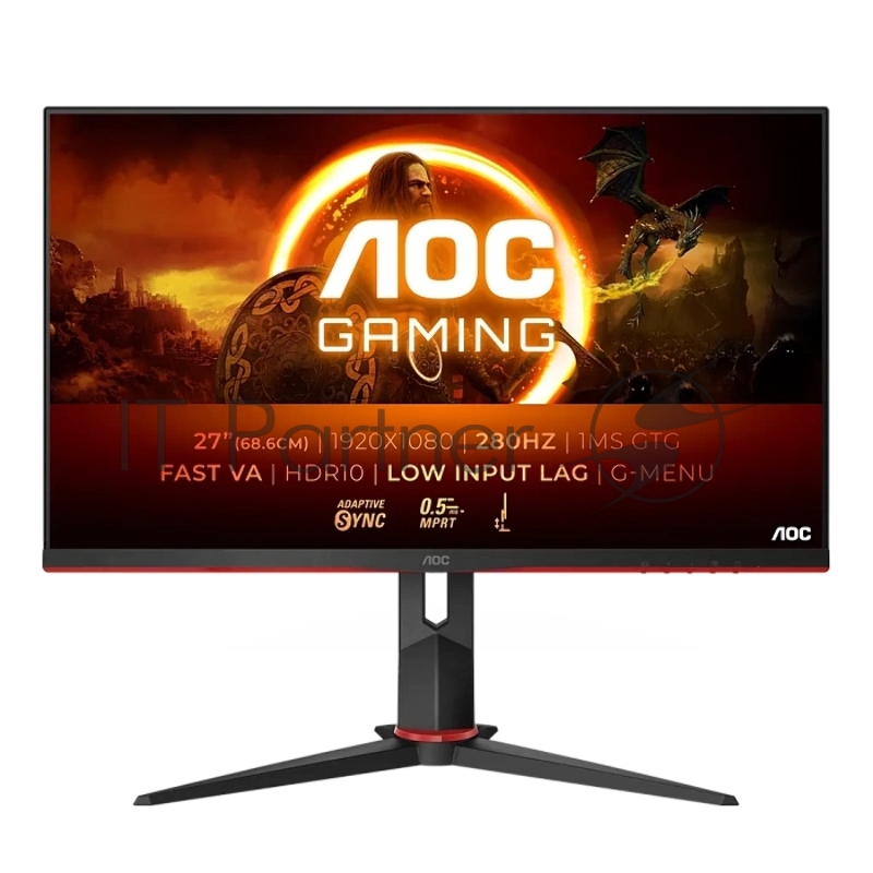 МОНИТОР 27 AOC 27G2SPU Black-Red с поворотом экрана (VA, 1920x1080, 280Hz, 0.1 ms, 178°/178°, 300 cd/m, 80M:1, +2xHDMI)