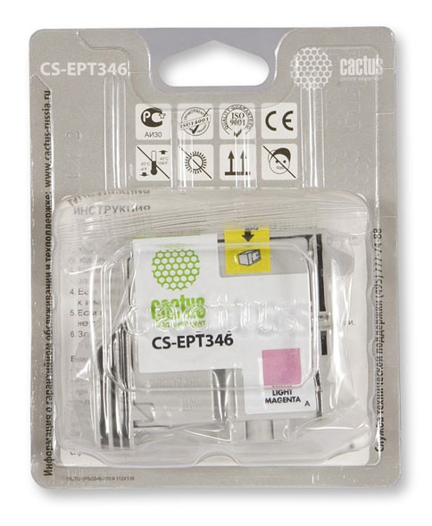 Картридж струйный Cactus CS-EPT346 светло-пурпурный для Epson Stylus Photo 2100 (14.6мл)