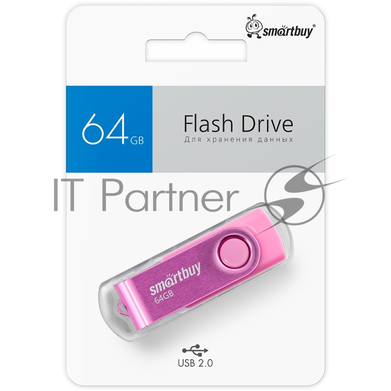 Флеш-память USB 2.0 SmartBuy 64GB Twist Pink (SB064GB2TWP)