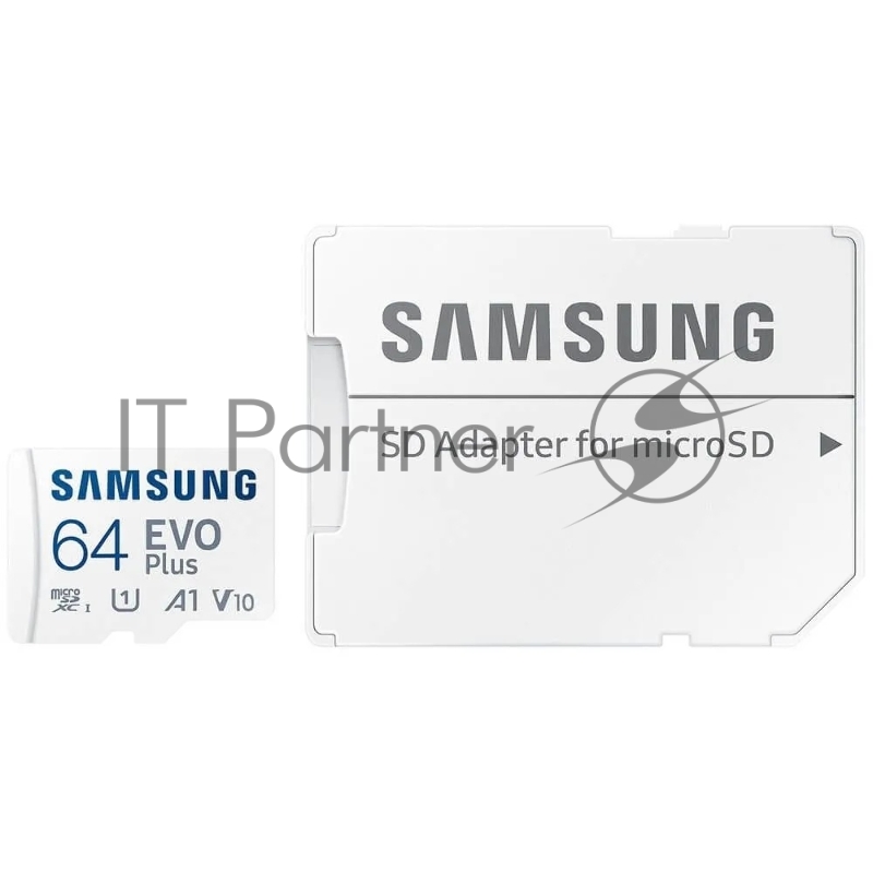 Флеш карта microSDXC 64Gb Samsung EVO Plus (R/W 160/90 Mb/s, adapter) (MB-MC64SA/APC)