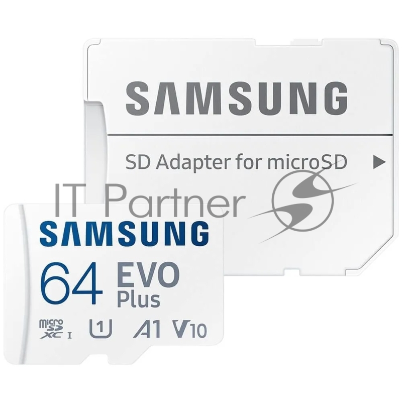 Флеш карта microSDXC 64Gb Samsung EVO Plus (R/W 160/90 Mb/s, adapter) (MB-MC64SA/APC)