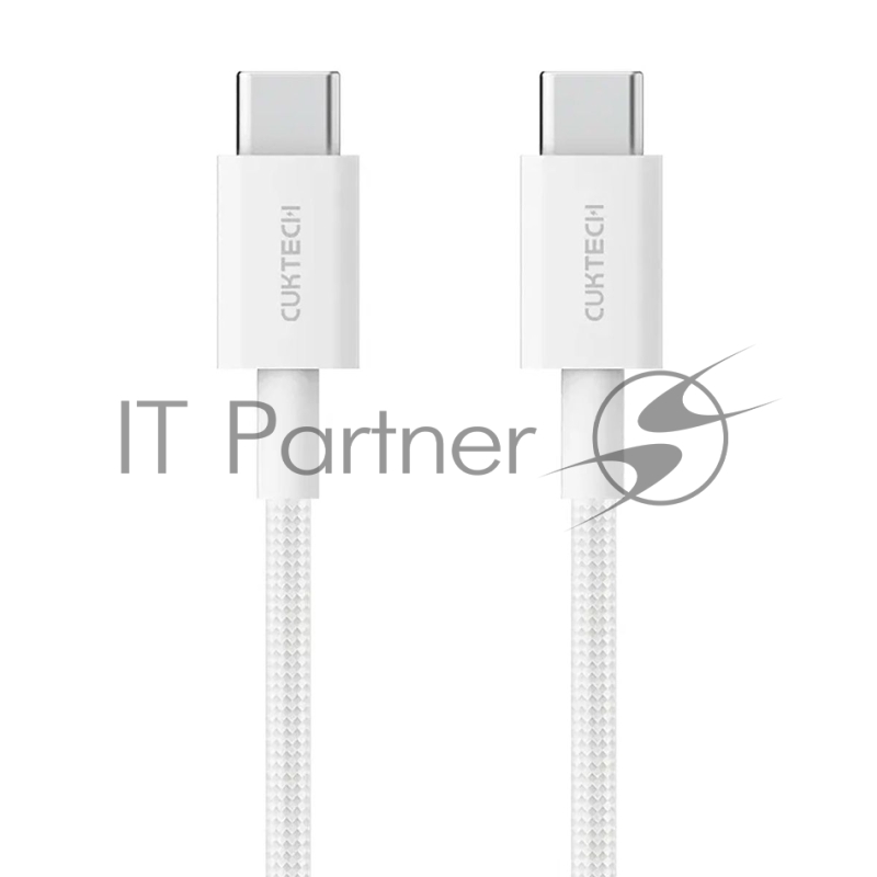USB кабель CukTech Type-C to Type-C braided cable 1.5m 3A 60W CTC315P white