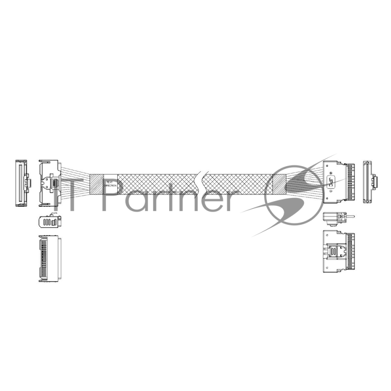 Кабель Amphenol RMC74-5874, MCIO x8 74P (прямой Straight Type) TO Slimline SAS x8 74P (SFF8654, прямой Straight Type) , 85 Ohm, L:100cm
