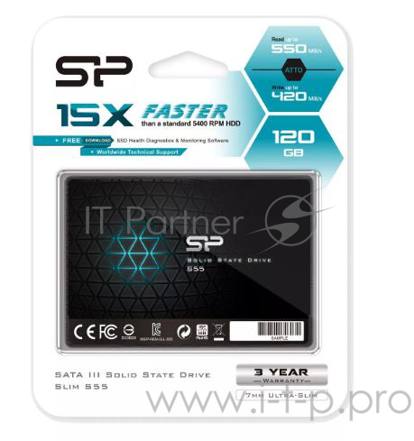 SSD диск 120ГБ 2.5 Silicon Power S55 SP120GBSS3S55S25 (SATA III)