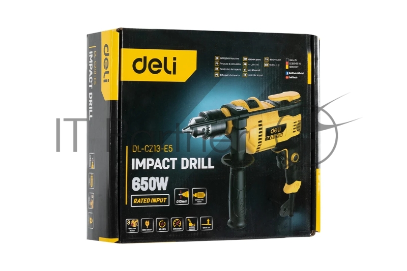 Дрель сетевая ударная Deli DL-CZ13-E5 (650Вт, 13мм, 3000об/мин, 48000 уд/мин, картон)