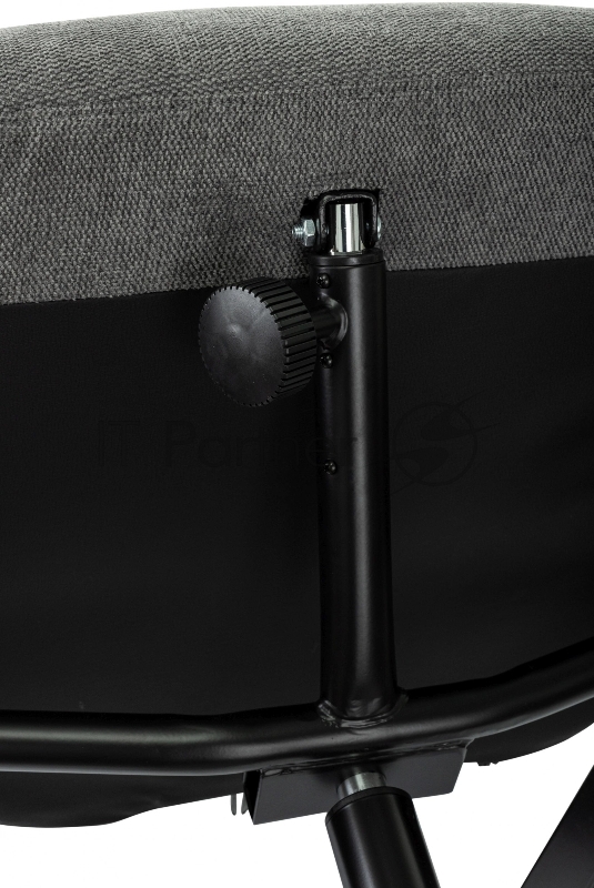 Кресло для дома Бюрократ _Baron с пуфом серый металл черный крестов. (_BARON/GREY)