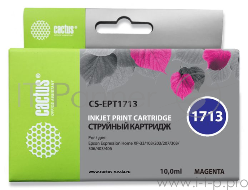 Картридж струйный Cactus CS-EPT1713 пурпурный для Epson Expression Home XP-33/103/203/207 (10ml)