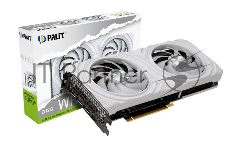 Видеокарта Palit PCI-E 4.0 RTX4060TI DUAL WHITE NVIDIA GDDR6 128 бит PCI-E 4.0 GPU 2310 МГц Активный 1xВыход HDMI 3xВыход DisplayPort NE6406T019P1-1048L