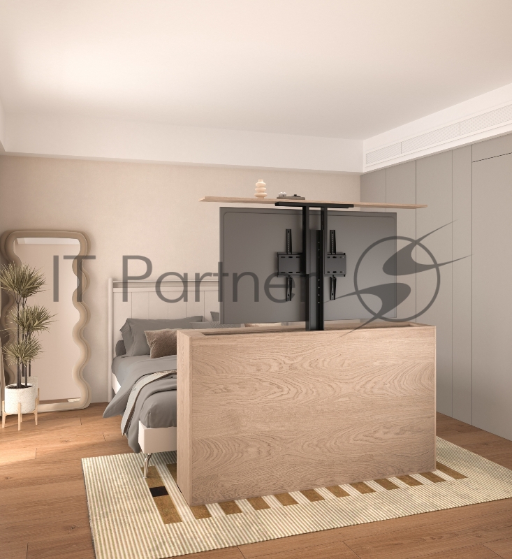 Кронштейн для телевизора Cactus CS-STM-7844 черный 32-55 макс.45кг напольный (моторизованный лифт)