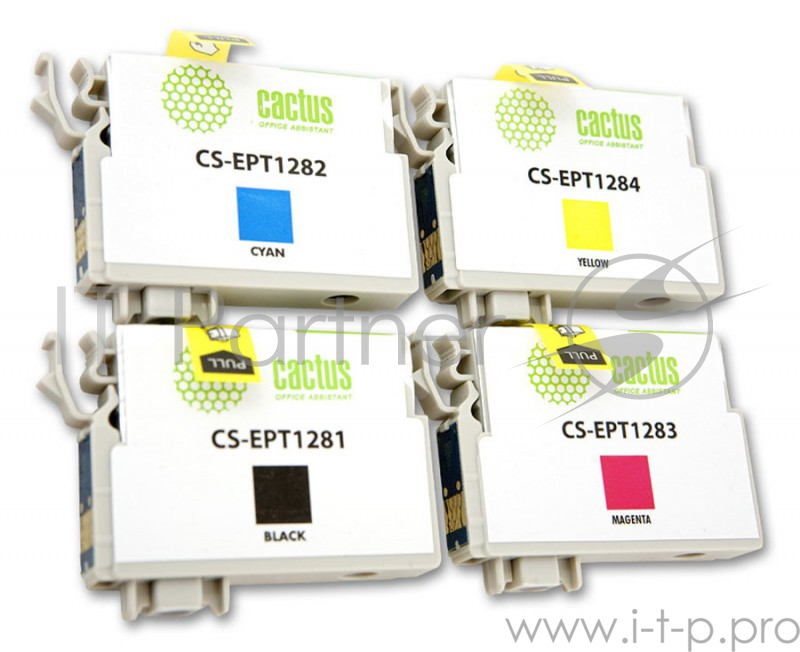 Картридж струйный Cactus CS-EPT1285 черный/голубой/пурпурный/желтый набор карт. для Epson Stylus SX1