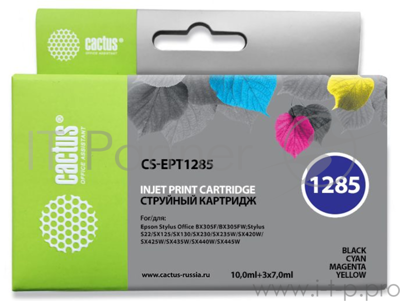 Картридж струйный Cactus CS-EPT1285 черный/голубой/пурпурный/желтый набор карт. для Epson Stylus SX1