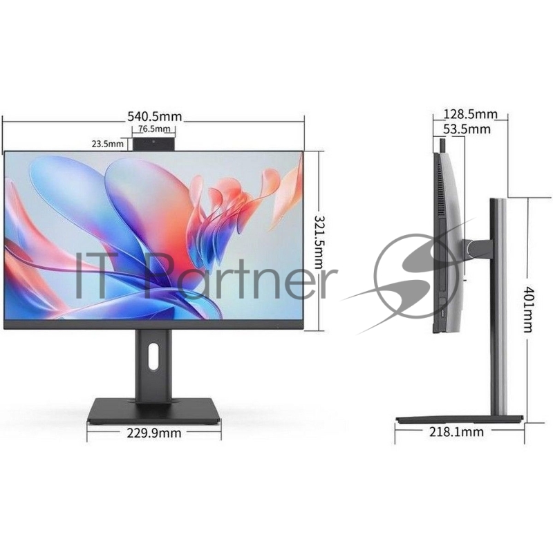 Платформа моноблока 23.8 FHD IPS /H610/Without CPU, DDR4, SSD/AC WIFI&BT/5.0MP/150W/DP+HDMI+Type C