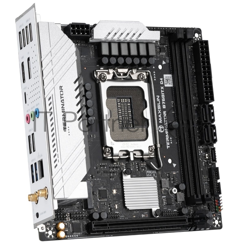 Материнская плата Maxsun MS-Terminator B760ITX D4 WIFI B760 LGA1700 2xDDR4 1xPCIEx16 2xM.2 1*TypeC(20Gpbs) 1*TypeC(5Gpbs) 6xUSB3.2Gen1 6xUSB2.0 4xSATA3.0 2.5G DP HDMI ITX RTL
