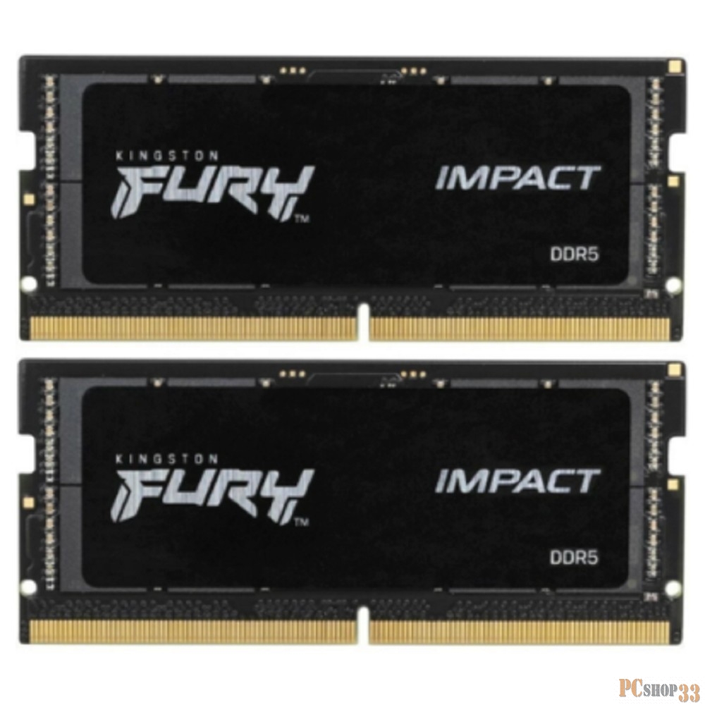 Память оперативная/ Kingston 32GB 5600MT/s DDR5 CL40 SODIMM (Kit of 2) FURY Impact PnP