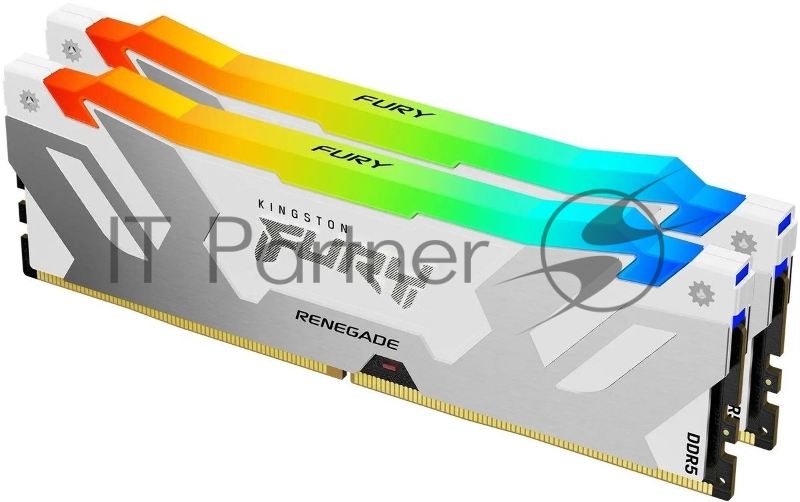 Память оперативная/ Kingston 32GB 6400MT/s DDR5 CL32 DIMM (Kit of 2) FURY Renegade RGB White XMP