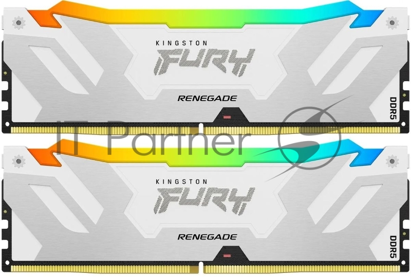 Память оперативная/ Kingston 32GB 6400MT/s DDR5 CL32 DIMM (Kit of 2) FURY Renegade RGB White XMP