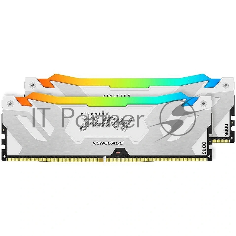 Память оперативная/ Kingston 32GB 6400MT/s DDR5 CL32 DIMM (Kit of 2) FURY Renegade RGB White XMP