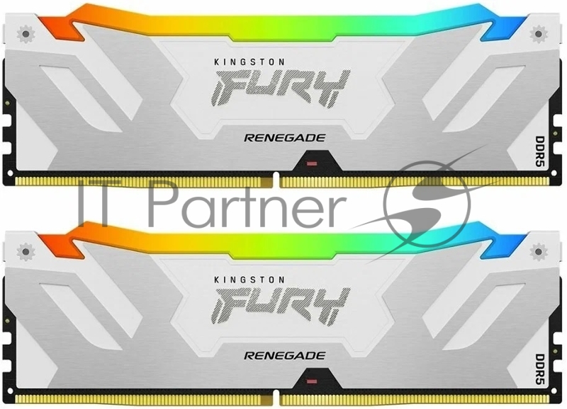 Память оперативная/ Kingston 64GB 6000MT/s DDR5 CL32 DIMM (Kit of 2) FURY Renegade RGB White XMP