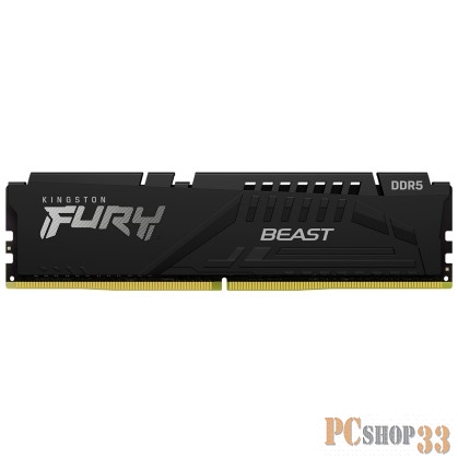 Память оперативная/ Kingston 32GB 5200MT/s DDR5 CL36 DIMM FURY Beast Black EXPO