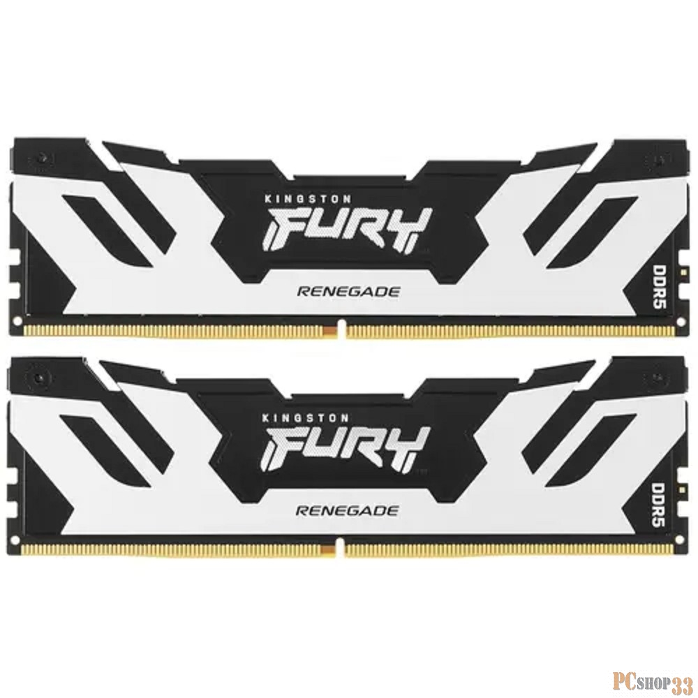 Память оперативная/ Kingston 96GB 6400MT/s DDR5 CL32 DIMM (Kit of 2) FURY Renegade Silver XMP