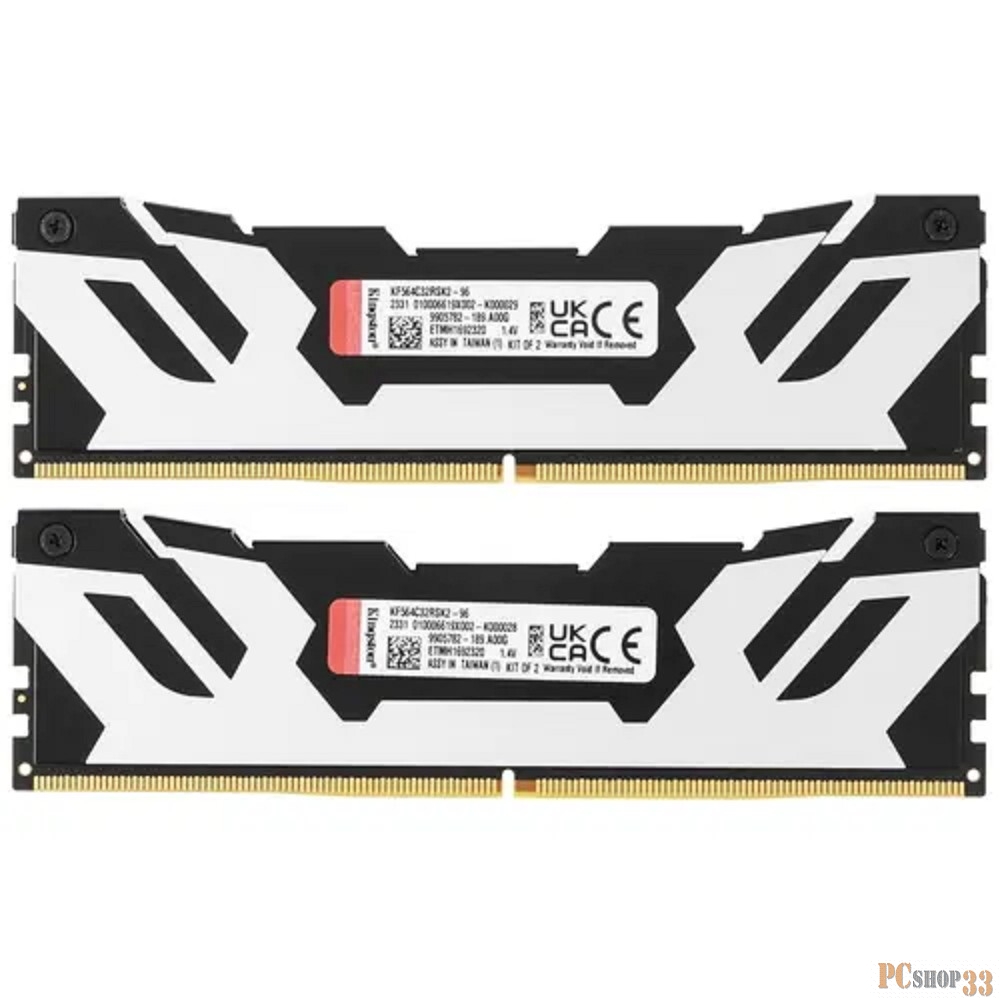 Память оперативная/ Kingston 96GB 6400MT/s DDR5 CL32 DIMM (Kit of 2) FURY Renegade Silver XMP