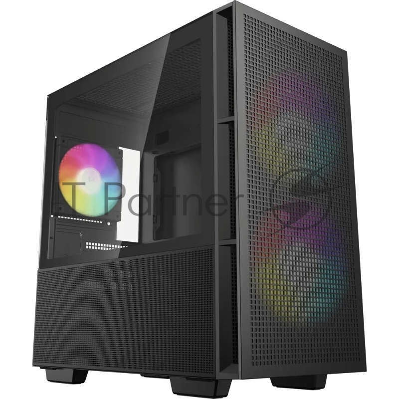Корпус ПК без блока питания/ Deepcool Case CH360, 1xUSB3.0, 1xType-C, 2x140 ARGB fan, 1x120ARGB fan, mATX, Black