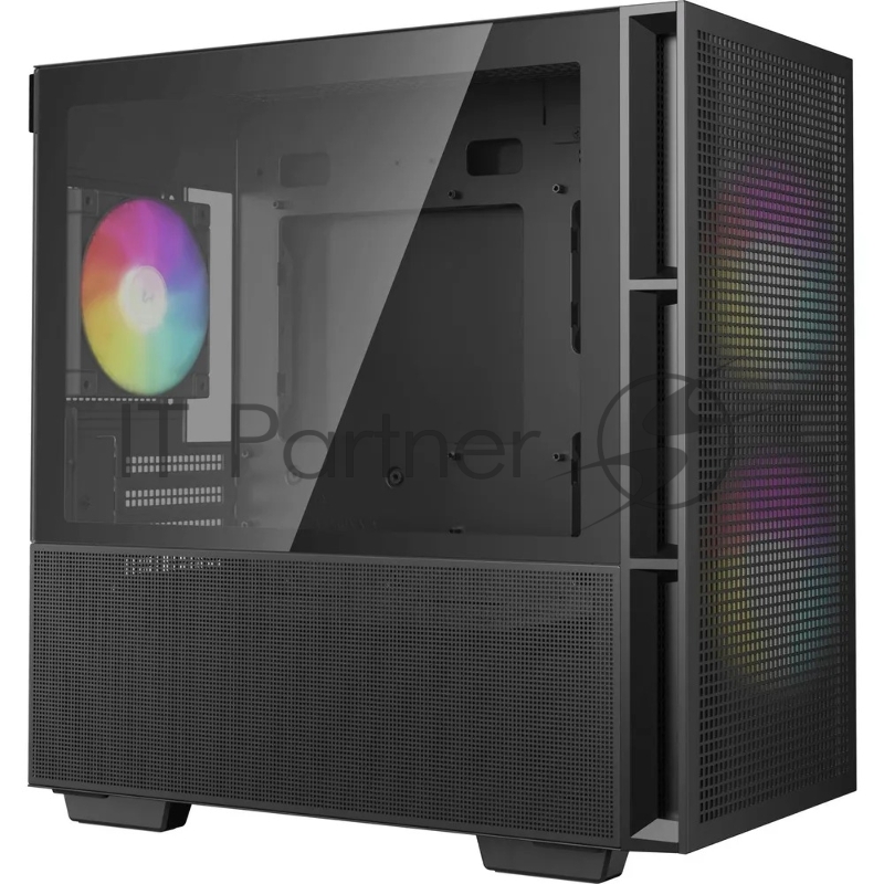 Корпус ПК без блока питания/ Deepcool Case CH360, 1xUSB3.0, 1xType-C, 2x140 ARGB fan, 1x120ARGB fan, mATX, Black