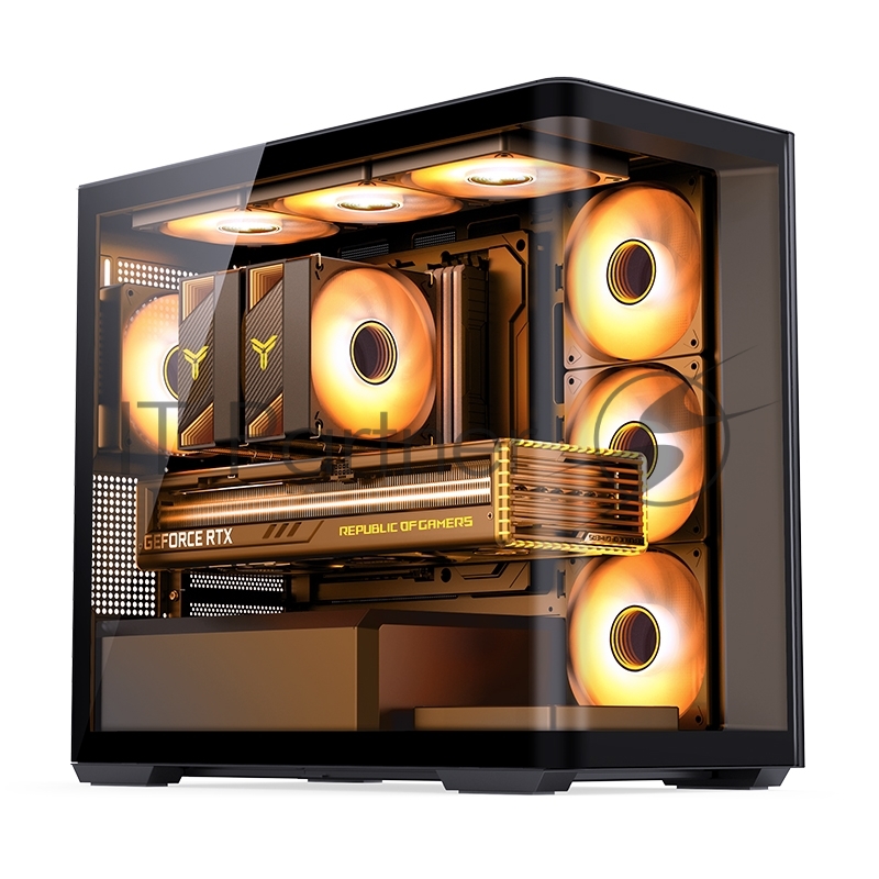 Корпус без блока питания/ Корпус JONSBO D300 Black MATX без БП, боковая панель из закаленного стекла, mini-ITX, micro-ATX, черный