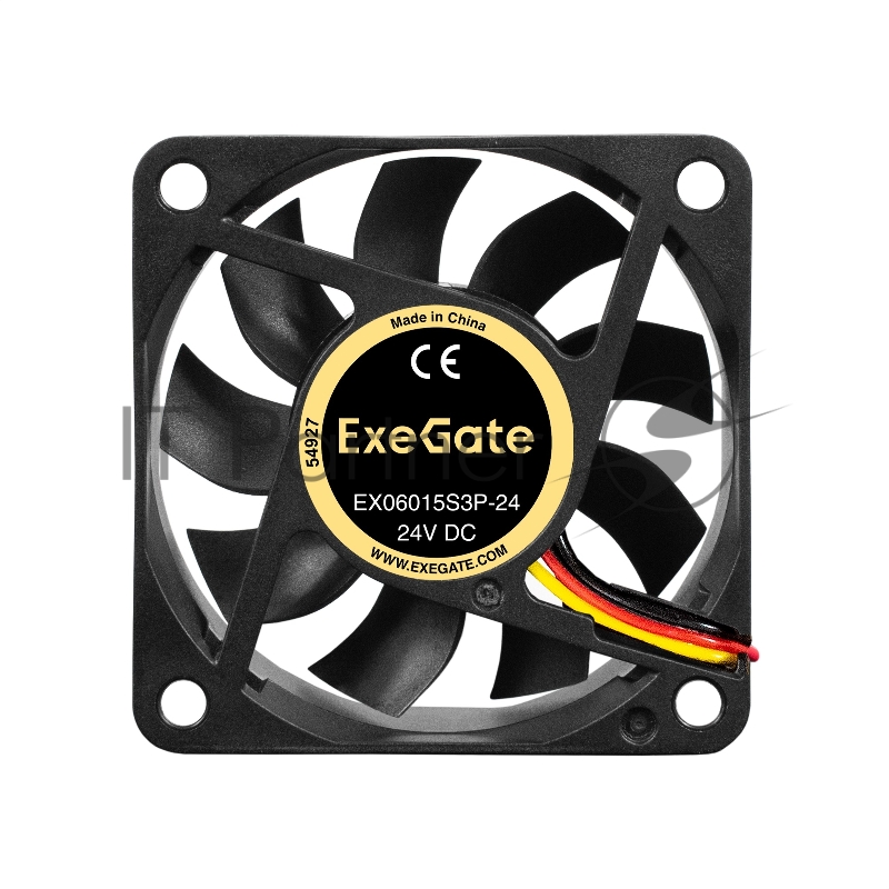 Вентилятор 24В DC ExeGate EX06015S3P-24 (60x60x15 мм, Sleeve bearing (подшипник скольжения), 3pin, 4800RMP, 34,1dBA)