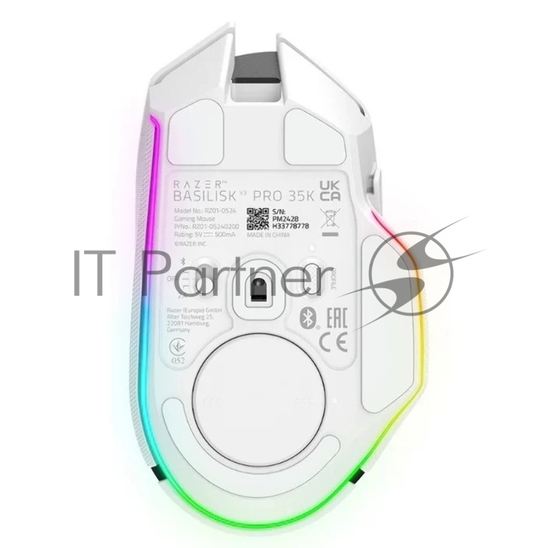 Мышь беспроводная/проводная Razer Basilisk V3 Pro 35K белый, 35000 dpi, радиоканал, Bluetooth, USB, кнопки - 11