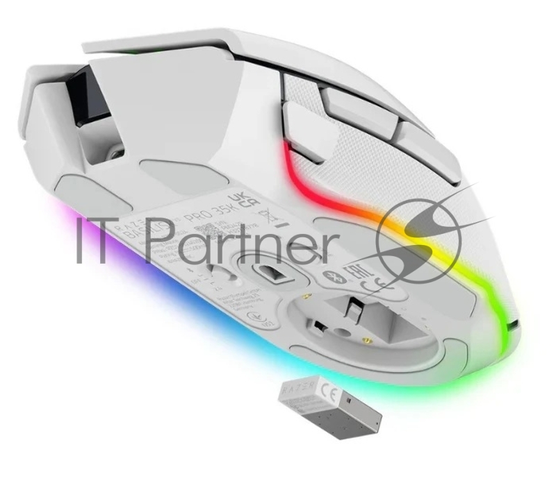 Мышь беспроводная/проводная Razer Basilisk V3 Pro 35K белый, 35000 dpi, радиоканал, Bluetooth, USB, кнопки - 11