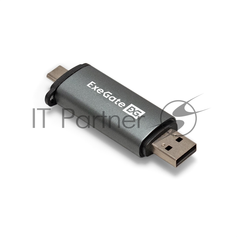 Устройство чтения/записи карт памяти ExeGate CR-201CA (кабель-адаптер USB Type-A/Type-C --> Card Reader, поддержка стандартов: SD/SDHC/MMCII/RS MMC, Micro SD/ Micro SDHC/Micro SDXC, Plug&Play, серый)
