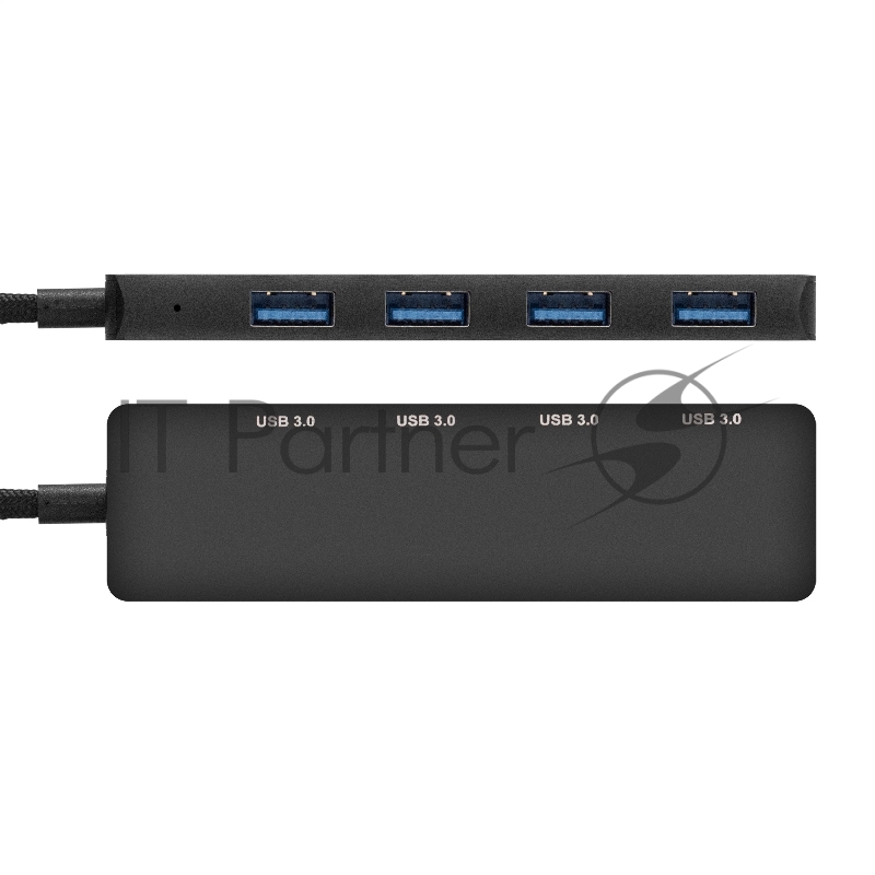 Хаб USB (концентратор) 4-в-1 ExeGate DUB-4C/3 (кабель-адаптер USB Type C --> 4xUSB3.0, Plug&Play, черный)