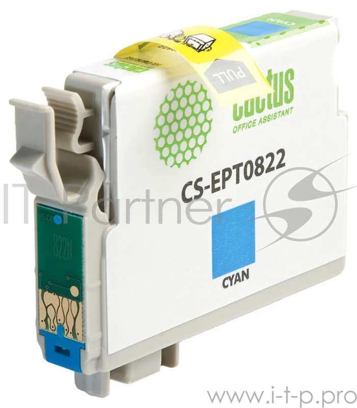 Картридж струйный Cactus CS-EPT0822 голубой для Epson Stylus Photo R270/290/RX590 (11.4мл)