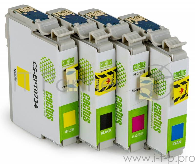 Картридж струйный Cactus CS-EPT0735 черный/голубой/пурпурный/желтый набор карт. для Epson Stylus С79