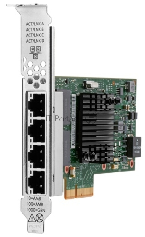 Сетевая карта HPE Ethernet Adapter, I350-T4, 4x1Gb BASE-T, PCIe(2.1), Intel, for DL325/DL385/Microserver Gen10 Plus