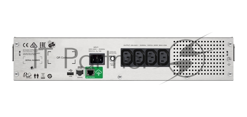 Источник бесперебойного питания APC Smart-UPS C 1000VA/600W, 2U RackMount, 230V, Line-Interactive, LCD, 1 year warranty(REP. SMC1000I-2U)