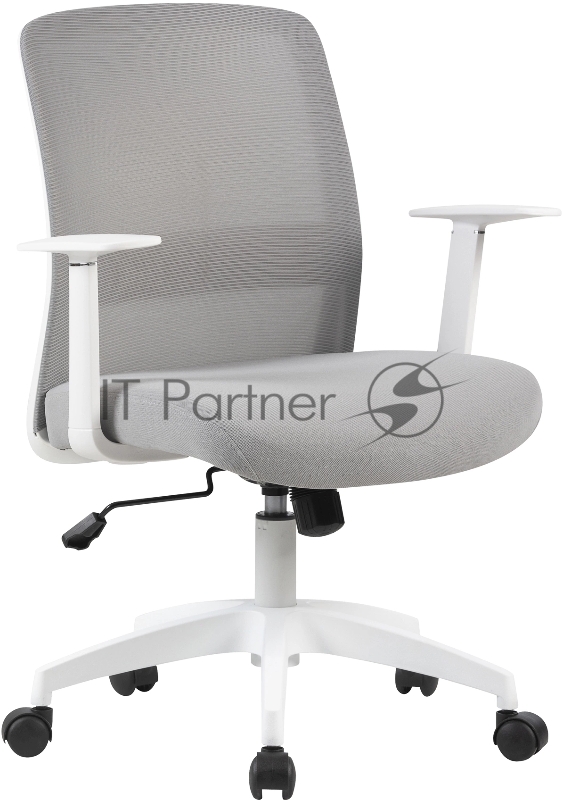 Кресло Cactus CS-WMC333-GY серый сиденье серый сетка/ткань низк.спин. крестов. пластик пластик белый