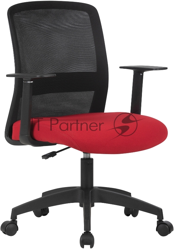 Кресло Cactus CS-MC333-BKRD черный сиденье темно-красный сетка/ткань низк.спин. крестов. пластик пластик черный