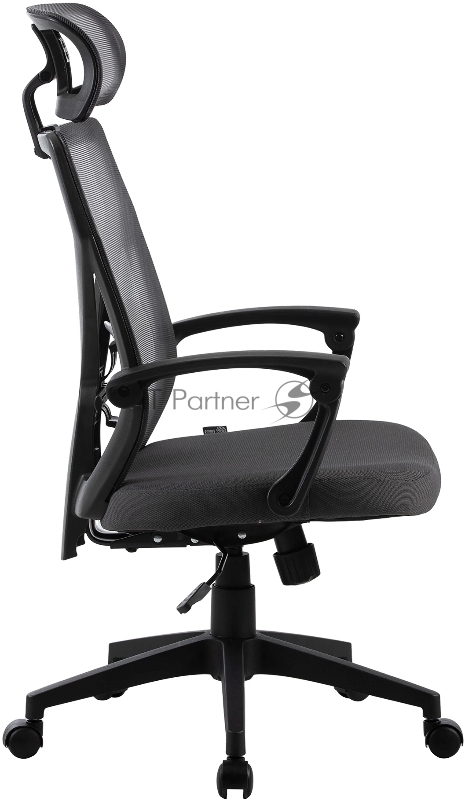 Кресло Cactus CS-MC414-GY черный/серый сетка/ткань с подголов. крестов. пластик пластик черный